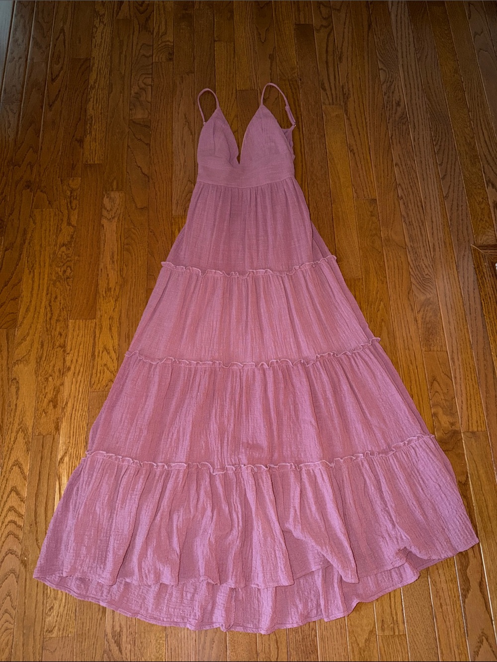 Altar'd State Mauve Pink Tiered Maxi Dress